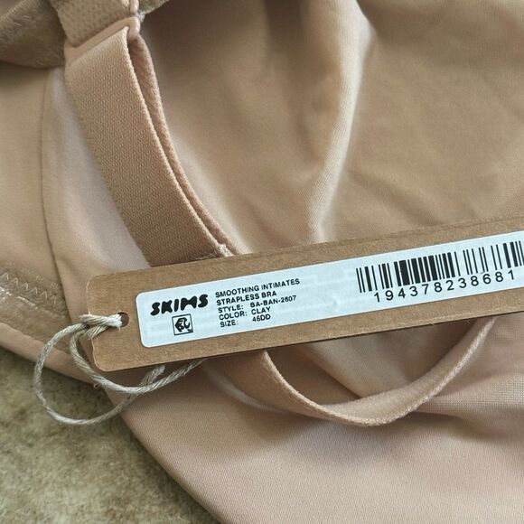 Skims Smoothing Intimates Unlined Strapless Bra Clay Size 46DD - Picture 12 of 12